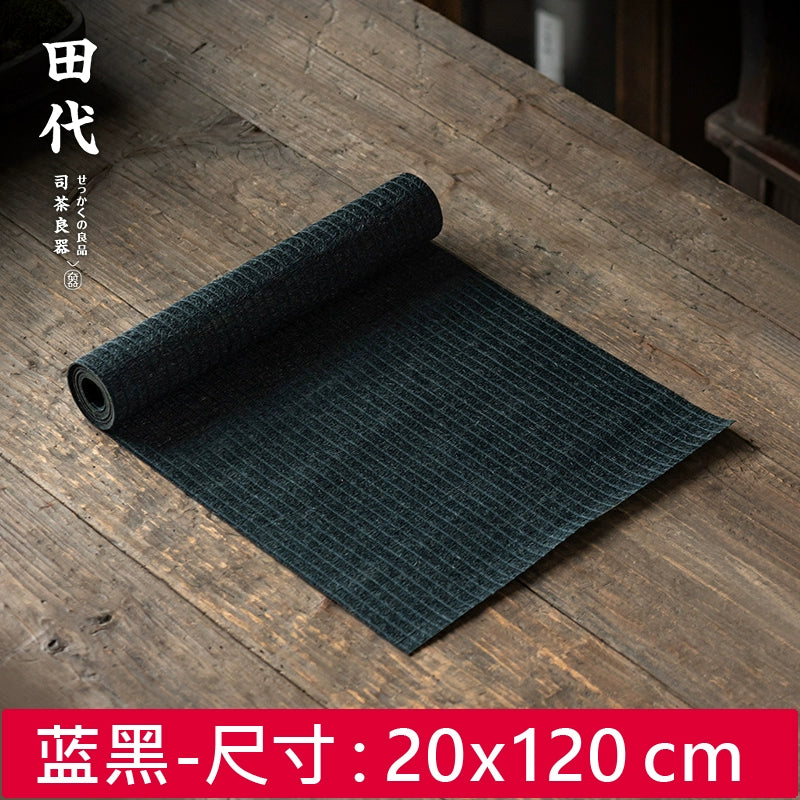 Japanese-style linen kung fu tea cloth, household tea table waterproof and thermal insulation pad, high-end zen tea ceremony tea flag weaving tea party