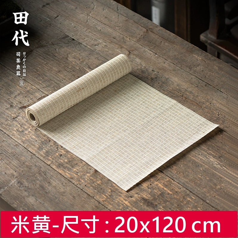 Japanese-style linen kung fu tea cloth, household tea table waterproof and thermal insulation pad, high-end zen tea ceremony tea flag weaving tea party