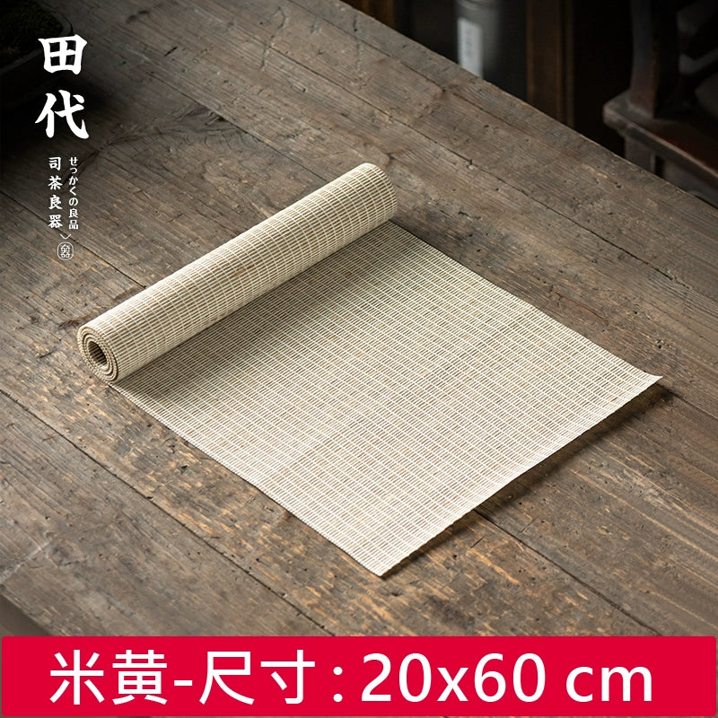 Japanese-style linen kung fu tea cloth, household tea table waterproof and thermal insulation pad, high-end zen tea ceremony tea flag weaving tea party
