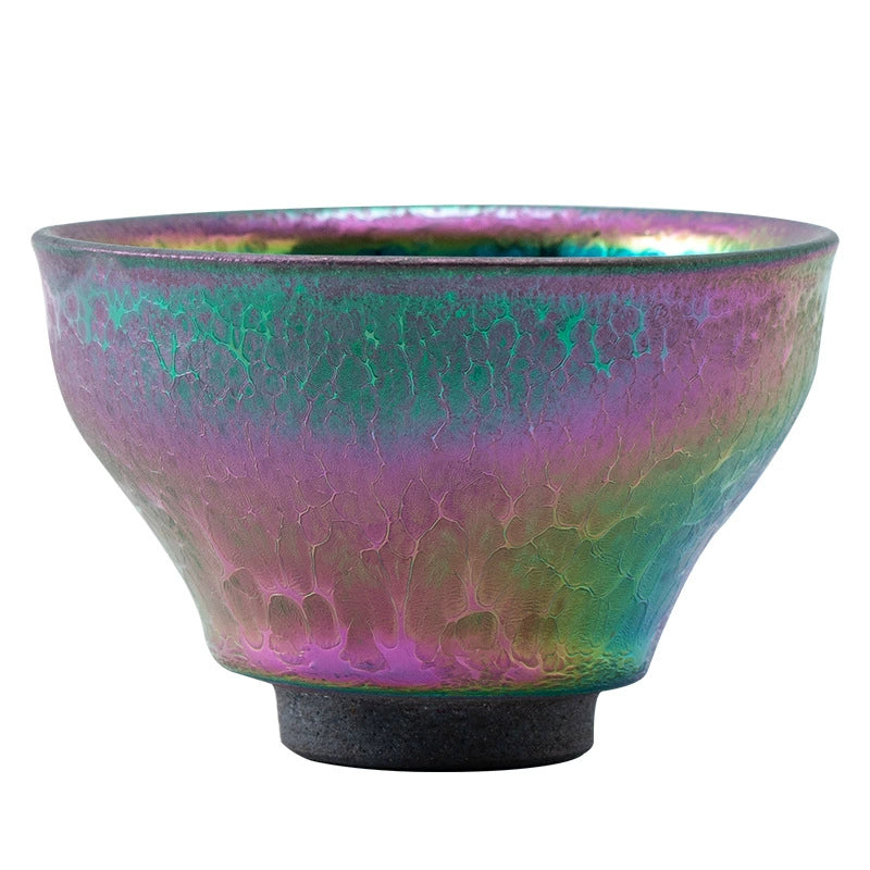 Seven-color Masterpiece Cup Glazed Pottery Transformation Ding Tea Cup Gilded Cup