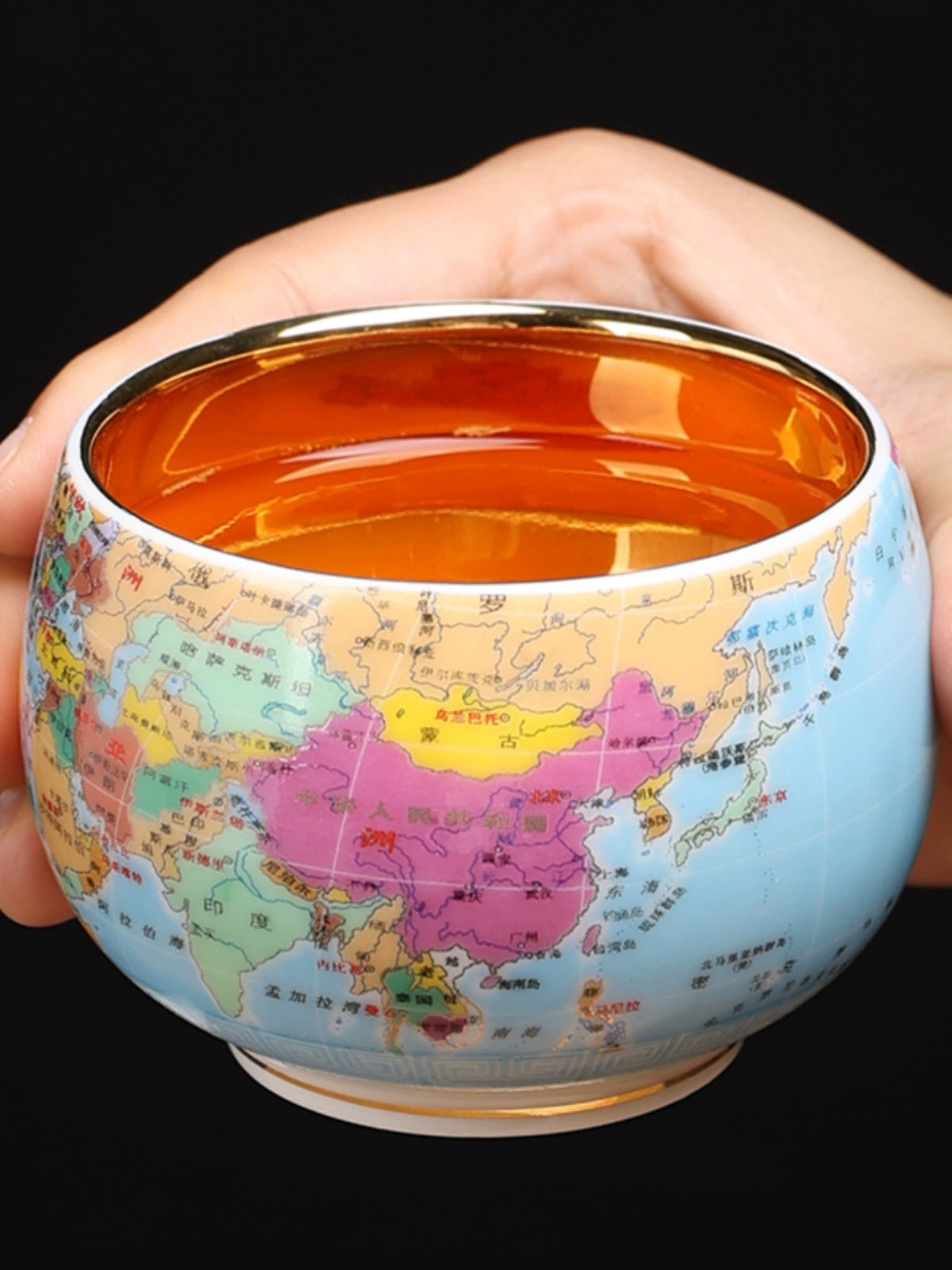World map Teacup Personal Household Master Cup Large Ceramic Chinese Tea Cup
