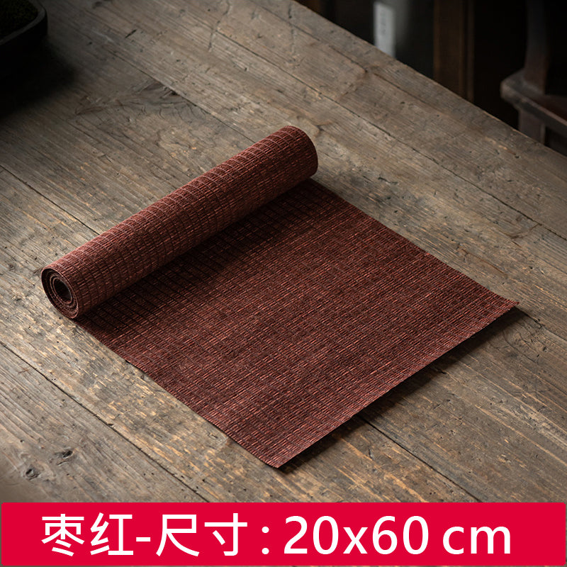 Japanese-style linen kung fu tea cloth, household tea table waterproof and thermal insulation pad, high-end zen tea ceremony tea flag weaving tea party